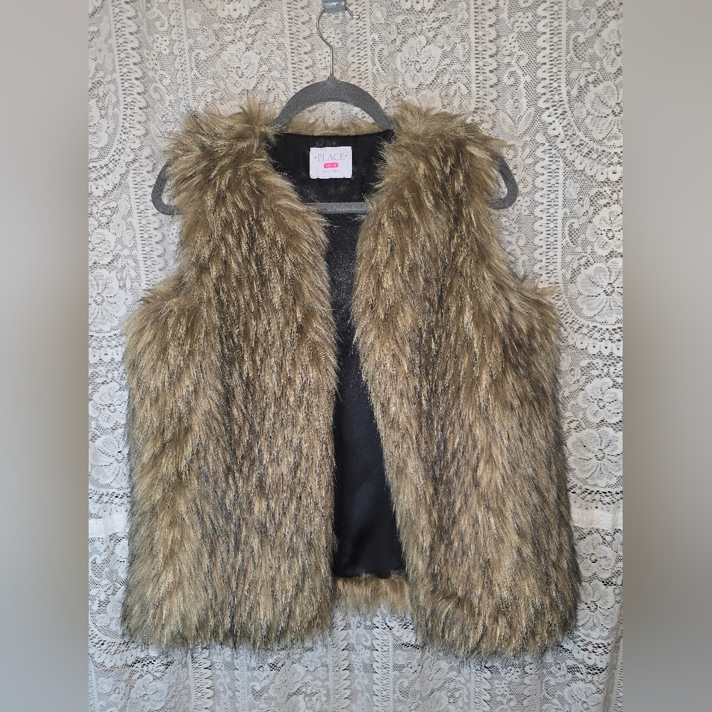 Place, Faux Fur Sleeveless Vest, Womens XXL
